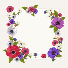 Fototapeta na wymiar Floral mockup frame illustration