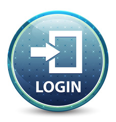 Login shiny sky blue round button