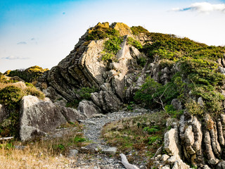 日本　高知県室戸岬の海岸の大岩