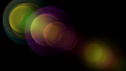 Lens flare  glow light effect  on black background. Easy to add overlay or screen filter over...