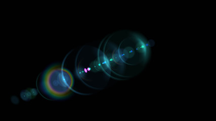Lens flare  glow light effect  on black background. Easy to add overlay or screen filter over...