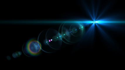 Lens flare  glow light effect  on black background. Easy to add overlay or screen filter over photos 