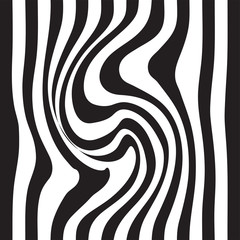 Striped abstract background. black and white zebra print. seamless illustration