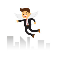 business angels flying on sky