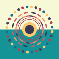 Technology colorful round background. Abstract digital illustration. Vector eps10 connection concept. Electronic round design. Modern abstraction lines and points.