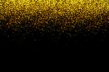 Fototapeta na wymiar glitter gold bokeh Colorfull Blurred abstract background for birthday, anniversary, wedding, new year eve or Christmas