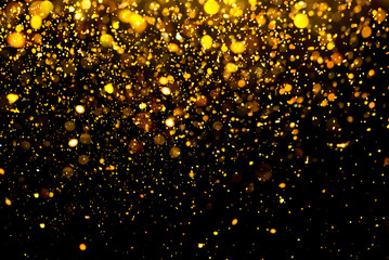 glitter gold bokeh Colorfull Blurred abstract background for birthday, anniversary, wedding, new year eve or Christmas - obrazy, fototapety, plakaty