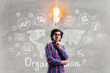 Thoughtful handsome male