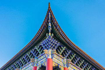 Up-looking Photographs of Ancient Architecture of Chongsheng Temple in Dali, Yunnan Province, China