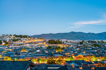 Fototapeta premium Nightscape of Dayan Ancient City, Lijiang, Yunnan, China