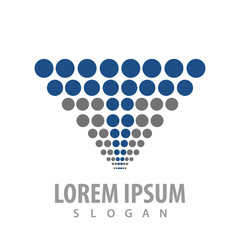 Dot triangle T letter concept design. Symbol graphic template element vector