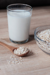 Homemade oat milk made from fresh oats