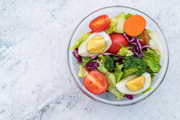 A bowl of fresh vegetable salad