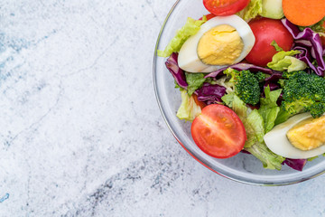 A bowl of fresh vegetable salad