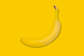 Banana on the yellow background