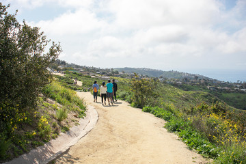 Aliso & Woods Canyon Wilderness trail in the spring after a rainy season, Laguna Beach, CA hiking trails.