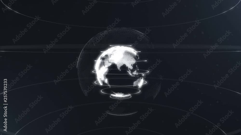 Poster video of the white abstract sphere. sphere of the earth in 3d. violet abstract sphere. connected vio
