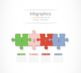 Infographic design elements for your business data with 4 options, parts, steps, timelines or processes. Vector Illustration.