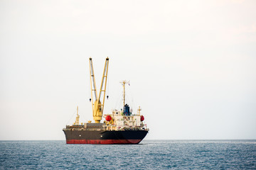 Obraz premium Logistics and transportation of International Container Cargo ship in the ocean, Chonburi, Thailand.