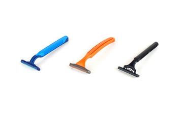 set of new razor blade, isolated on white background