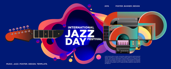 Vector colorful international jazz day poster and banner 