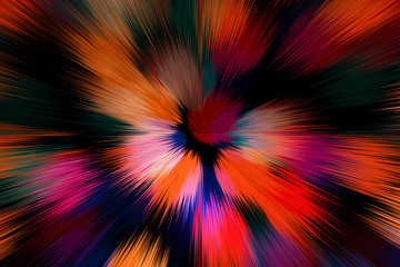 Bokeh multi colored lines on black background. abstraction. Speed light motion blur texture. Star...