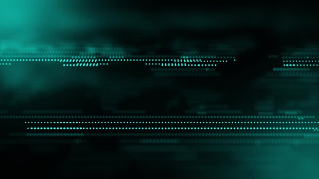 Glowing dots flow information technology background