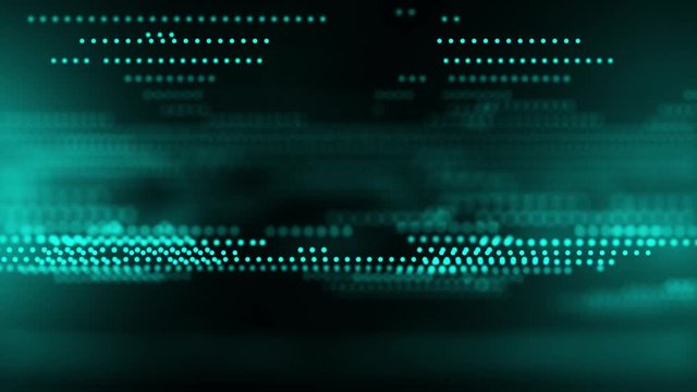 Glowing dots flow information technology background