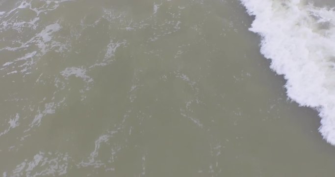 Aerial: An overcast day at the sand beach between Domburg and Westkapelle, the Netherlands.