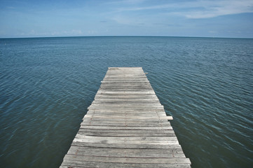 wooden bridge on sea