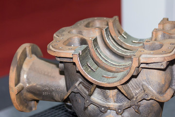 close up cover crankcase of pump made from sand casting manufacturing process for industrial