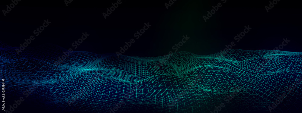 Poster abstract light wave data digital technology graphic background