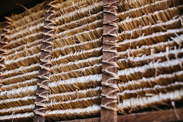 Traditional balinese alang alang roof in Bali, Indonesia