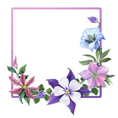 Floral Greeting Card with garden flowers