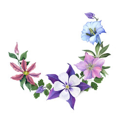 Bouquet with Gentian and  Garden flowers
