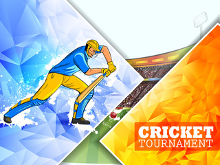 easy to edit vector illustration of player batsman in Cricket Championship Tournament background