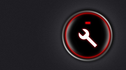 Start engine button with symbol of wrench