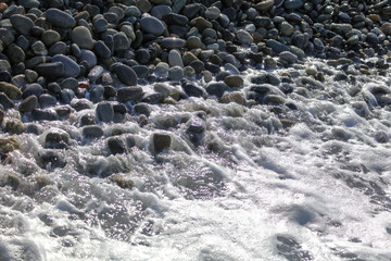 Stone seashore as abstract background