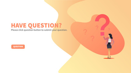 illustrations have questions? with big and bright question marks with a flat, fluid, modern, simple design style that can be used on websites, presentations, ads, mobile apps, t-shirts, blogs, socmed