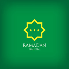 Chat logo with Ramadan kareem design. on green background, EPS 10 - vector, Jpeg High Resolution 300 DPI