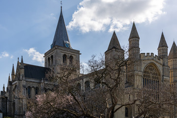Fototapeta na wymiar ROCHESTER, KENT/UK - MARCH 24 : View of the Cathedral at Rochester on March 24, 2019