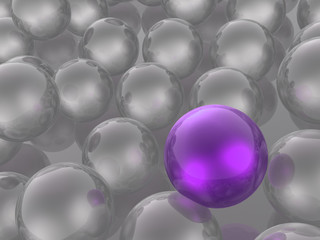 Violet and grey spheres