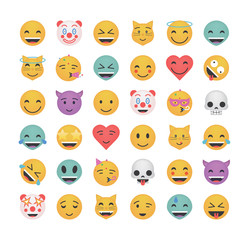  Set of happy emoticon vector 