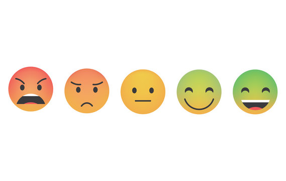  Set of color mood emoticon 