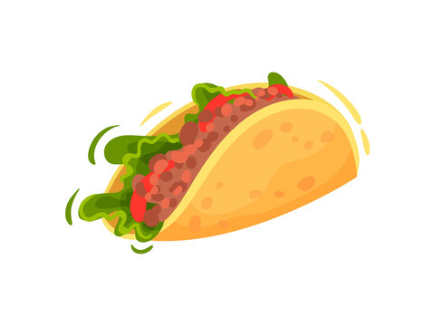 Traditional mexican food on white background. Taco concept.