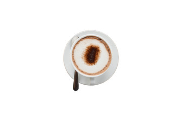 coffee cup on isolate background in top view