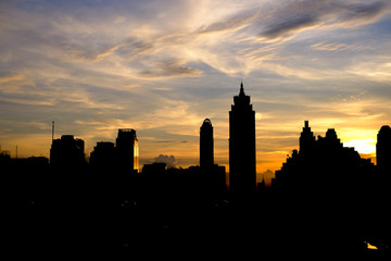 big tower in silhouette photo