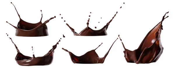 Fotobehang Chocolade Chocolade splash geïsoleerd op witte achtergrond  © alexlukin