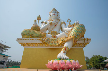 Golden buddha statue in thai temple