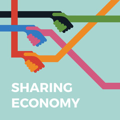 Sharing economy concept illustration. Handshake vector icon